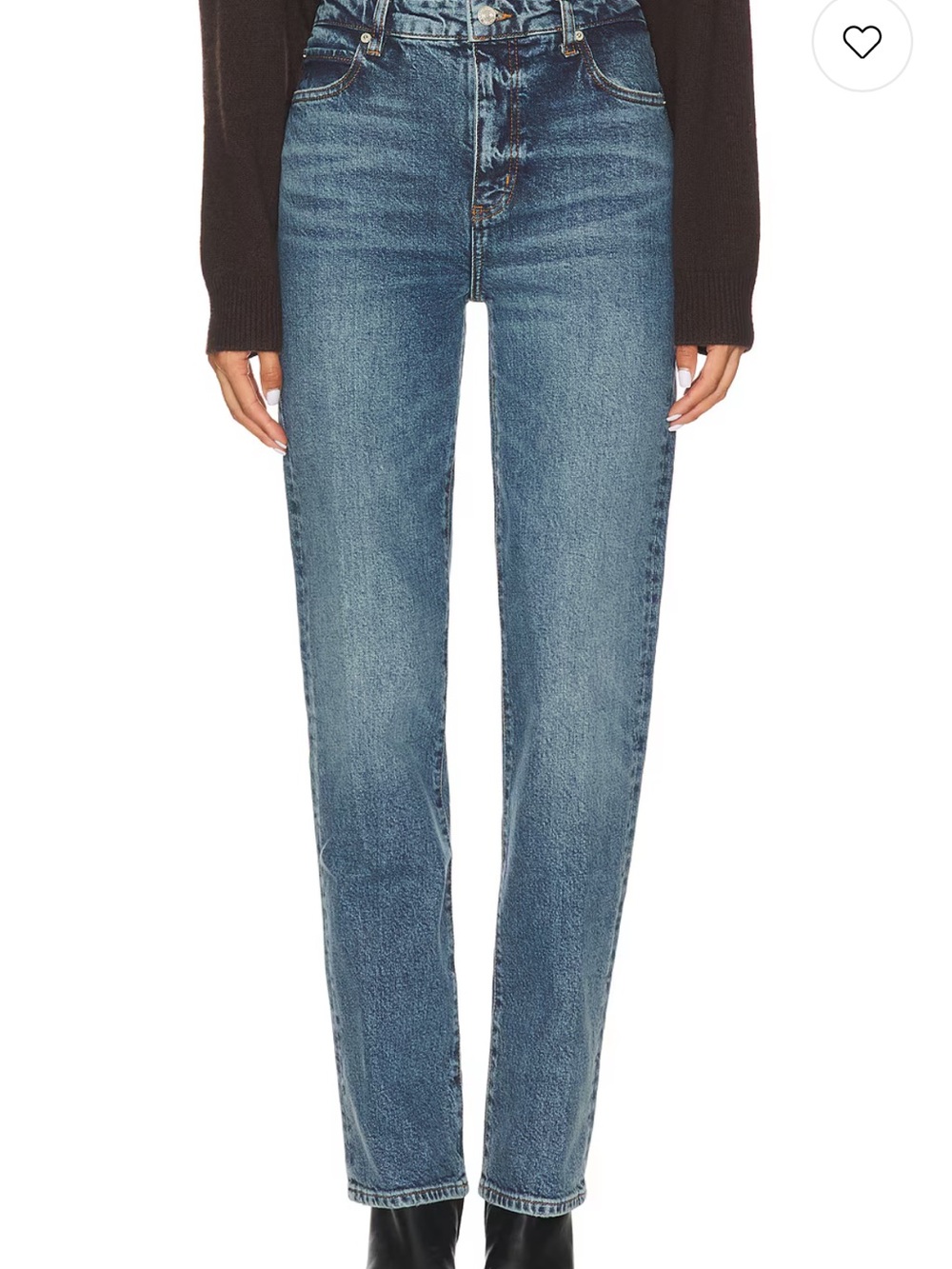 Frame Denim Straight-Leg High-Rise Jeans - Medium Blue Wash